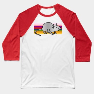 Rat on a Rainbow Baseball T-Shirt